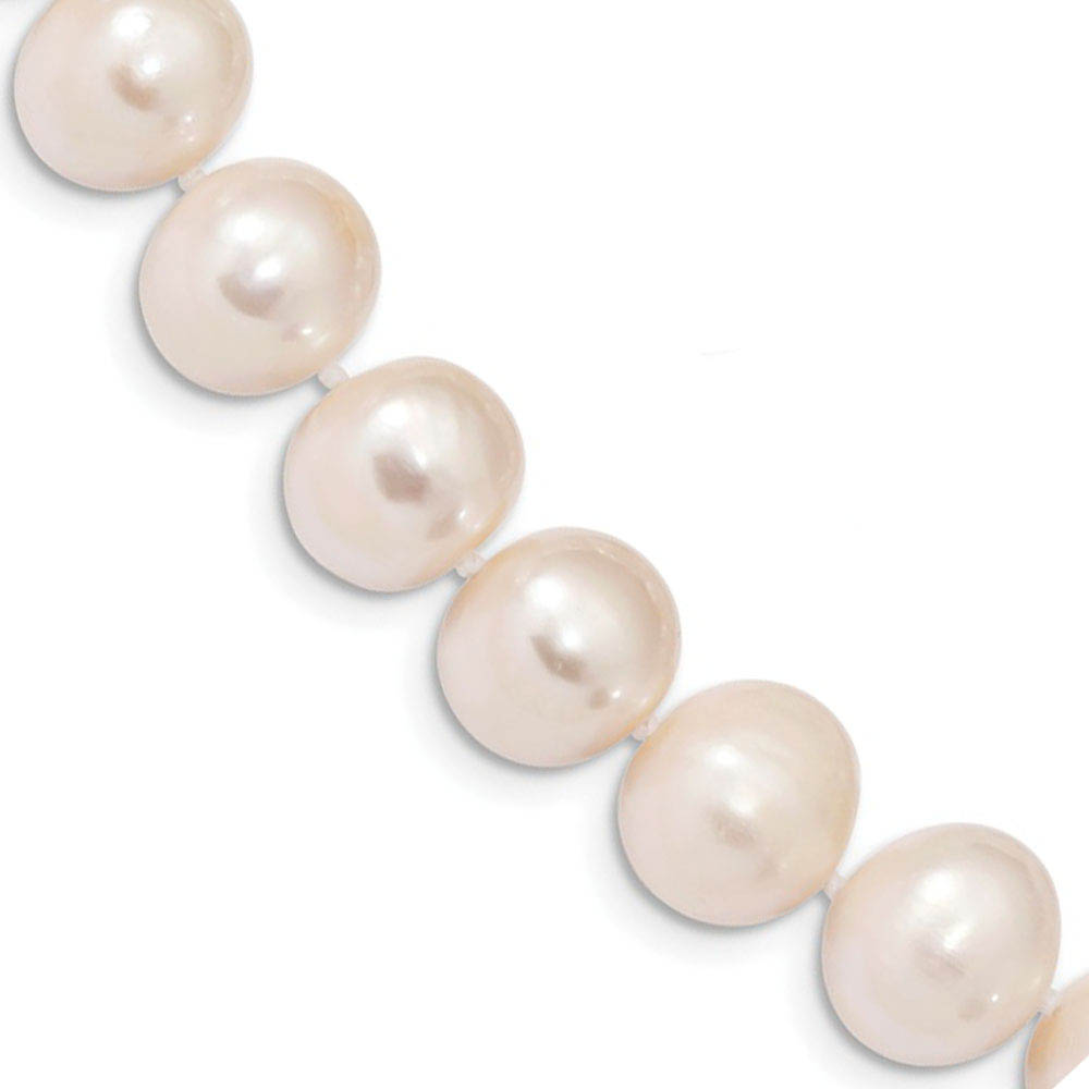 11-12mm, White FW Cultured Pearl &amp; Sterling Silver Necklace, 18 Inch