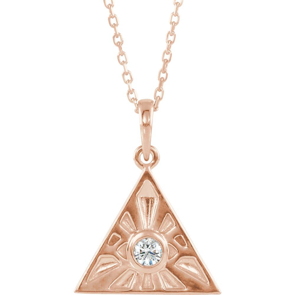 14K Gold & 1/10 CT Diamond Eye of Providence Necklace, Inch