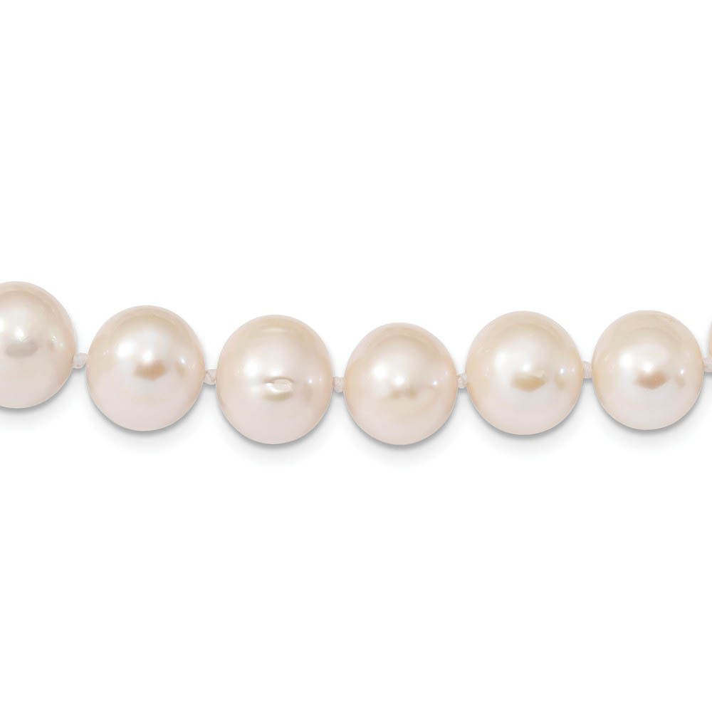 12-13mm, White FWC Pearl &amp; Sterling Silver Clasp Necklace, 18 Inch