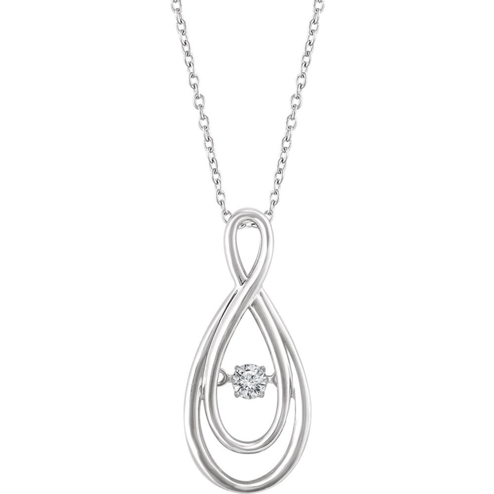 Sterling Silver 1/10 CT (I2, H-I) Diamond Infinity Necklace
