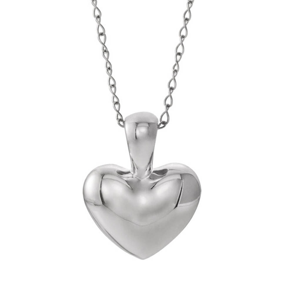 Youth Sterling Silver 8mm Heart Necklace, 15 Inch