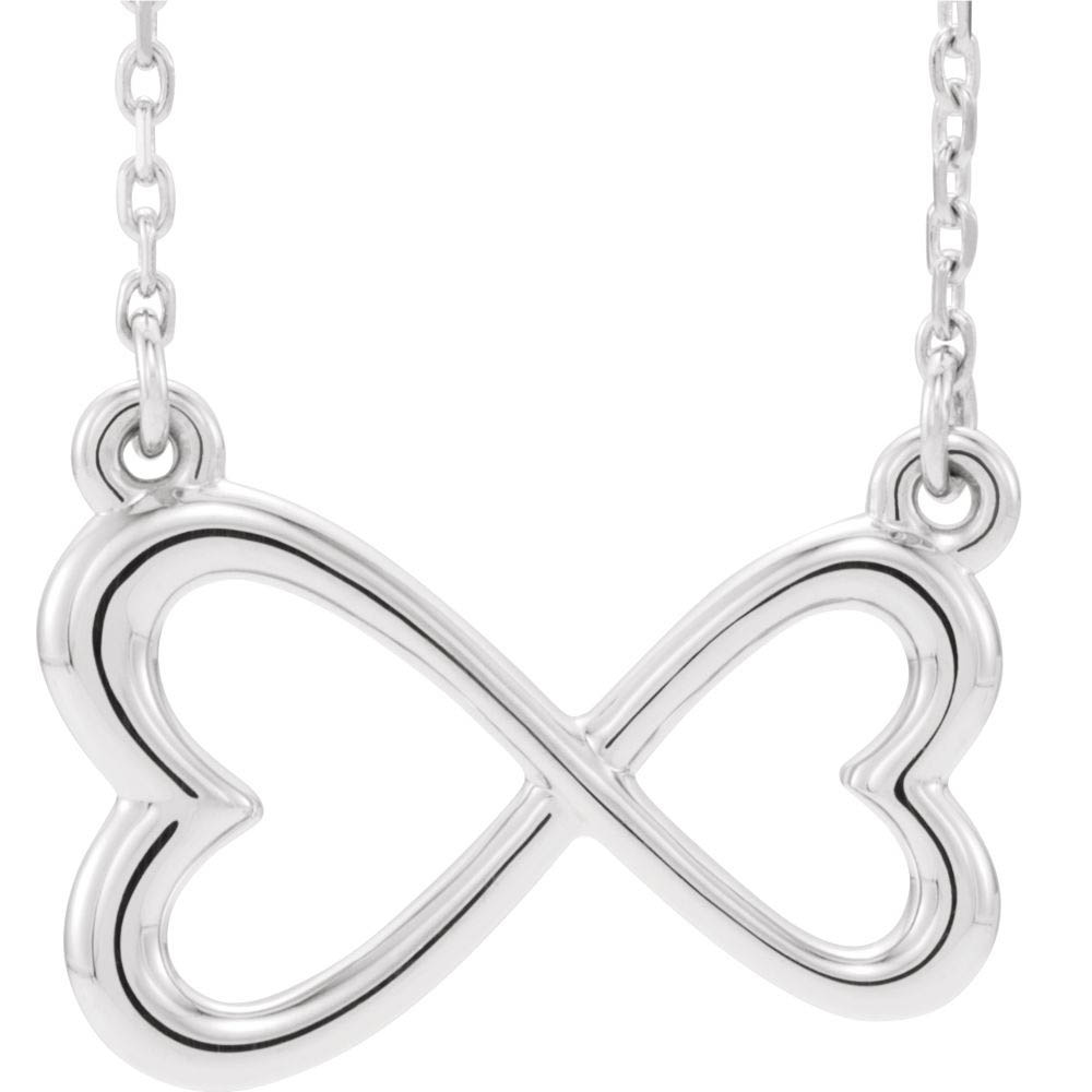 Platinum Infinity Inspired Heart Necklace, Inch