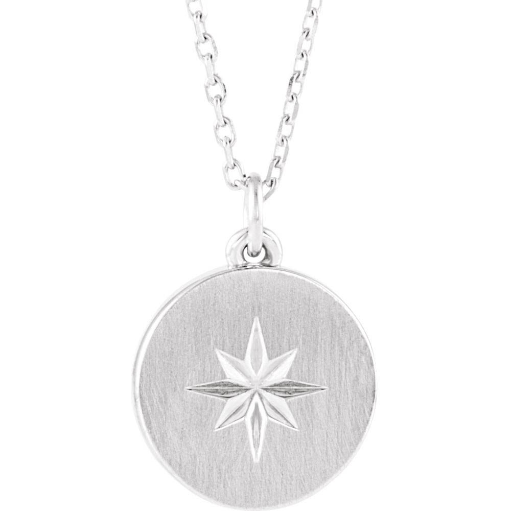 Sterling Silver 11mm Starburst Necklace, Inch
