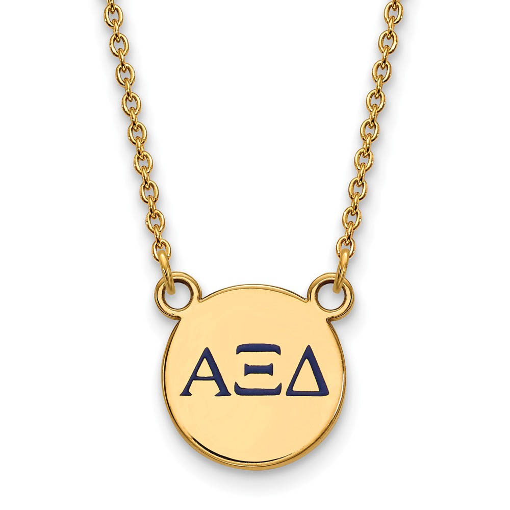 14K Plated Silver Alpha Xi Delta (Tiny) Enamel Necklace