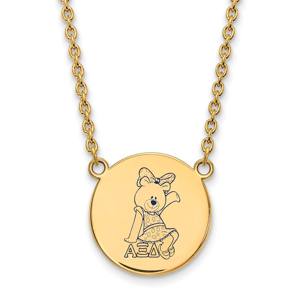 14K Plated Silver Alpha Xi Delta Enamel Necklace