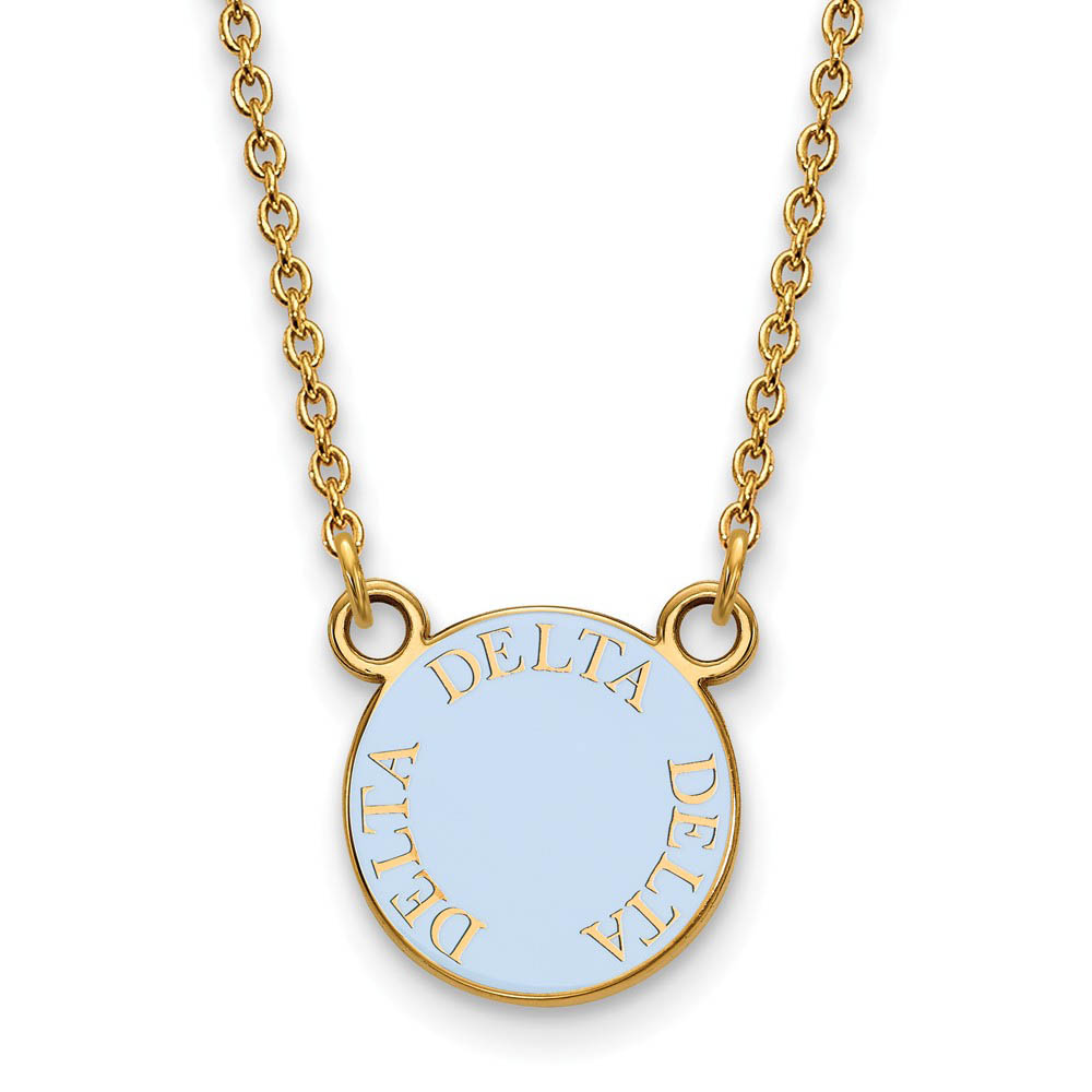 14K Plated Silver Delta Delta Delta Blue Enamel Necklace