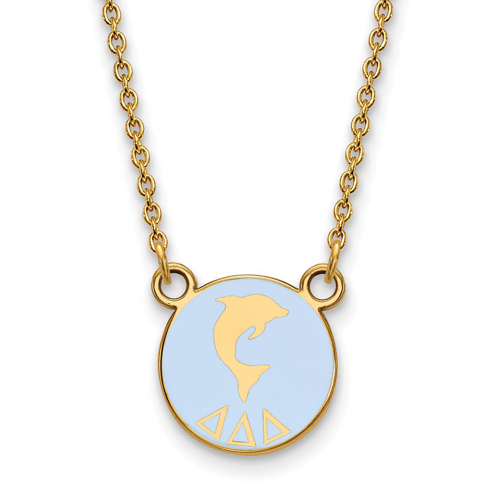 14K Plated Silver Delta Delta Delta Enamel Mascot Necklace