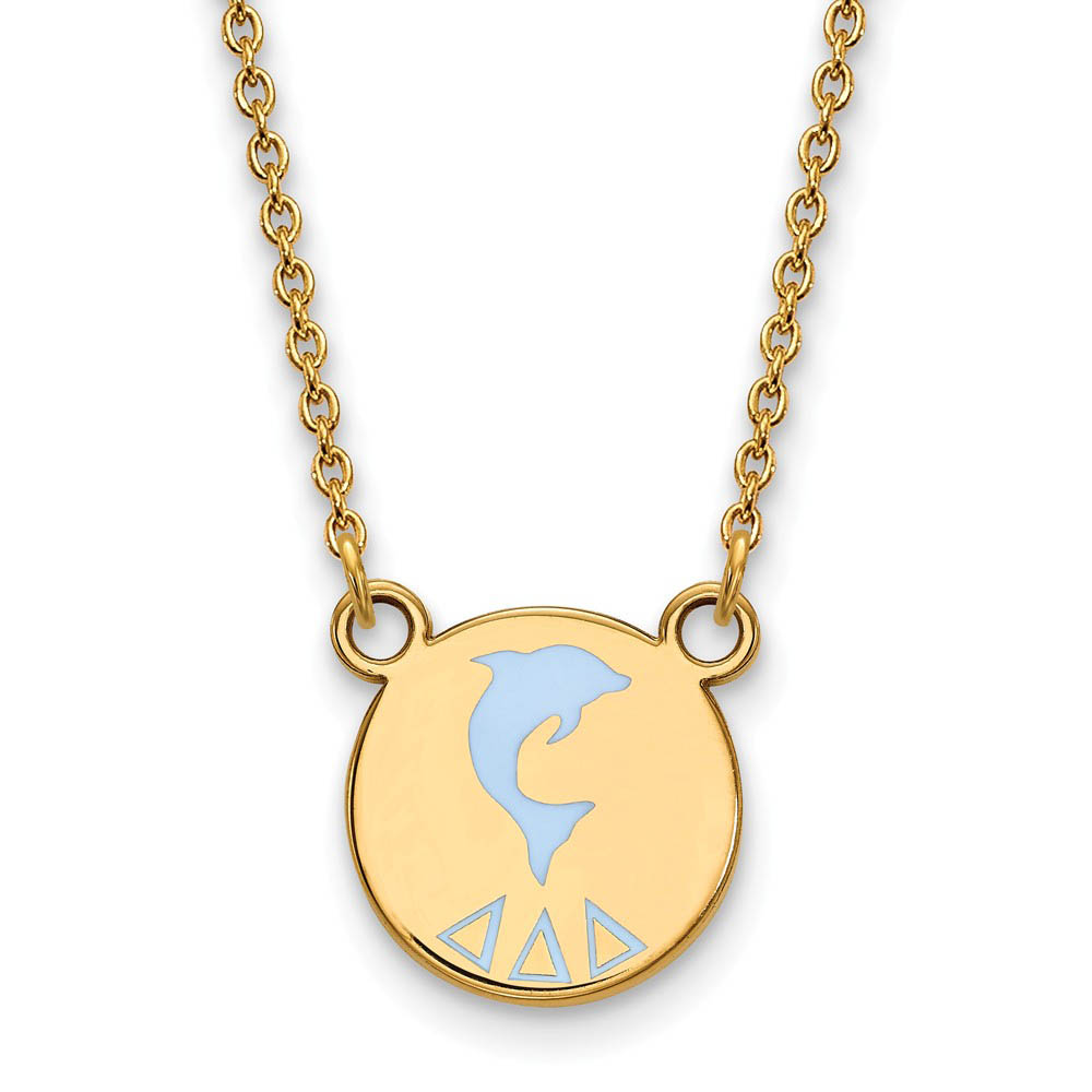 14K Plated Silver Delta Delta Delta Enamel Necklace