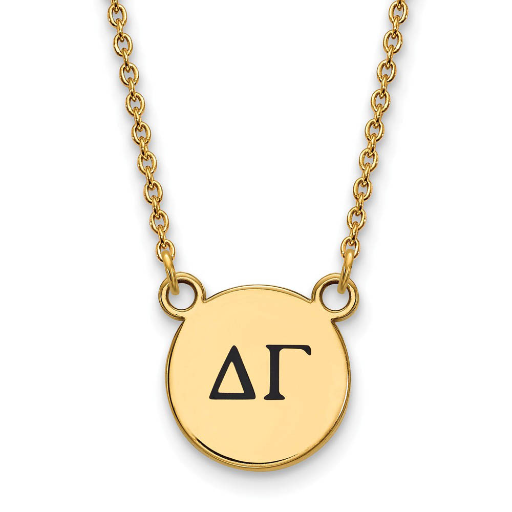 14K Plated Silver Delta Gamma Enamel Greek Letters Necklace
