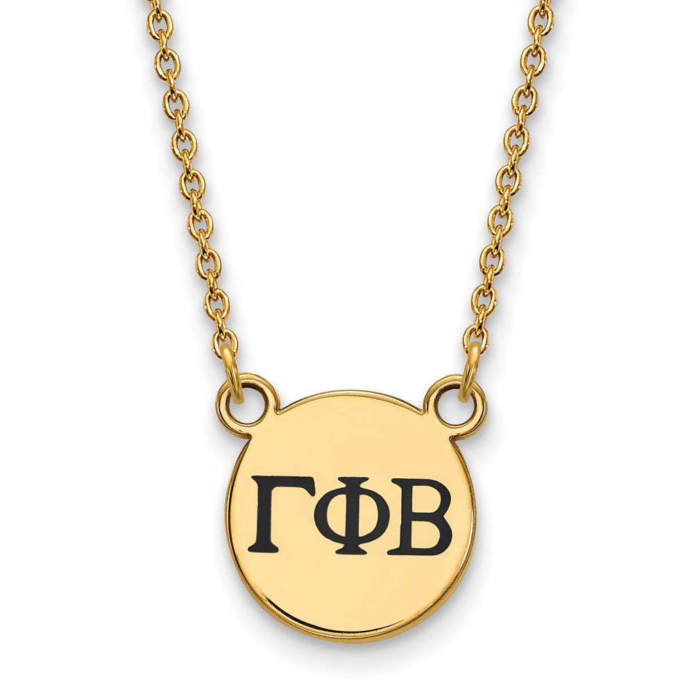 14K Plated Silver Gamma Phi Beta Enamel Greek Letters Necklace