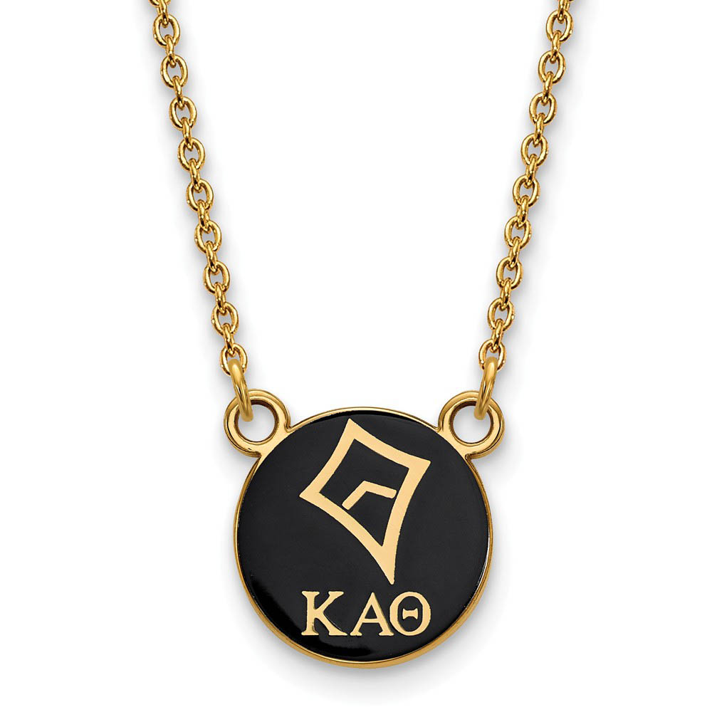 14K Plated Silver Kappa Alpha Theta Enamel Logo Necklace