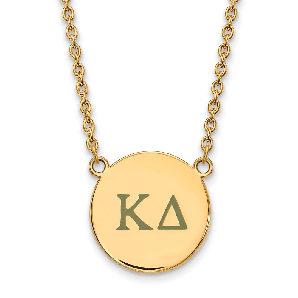 14K Plated Silver Kappa Delta Enamel Greek Letters Necklace
