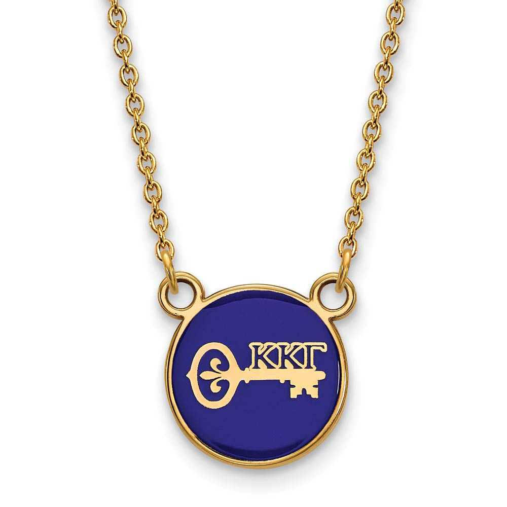 14K Plated Silver Kappa Kappa Gamma Enamel Logo Necklace