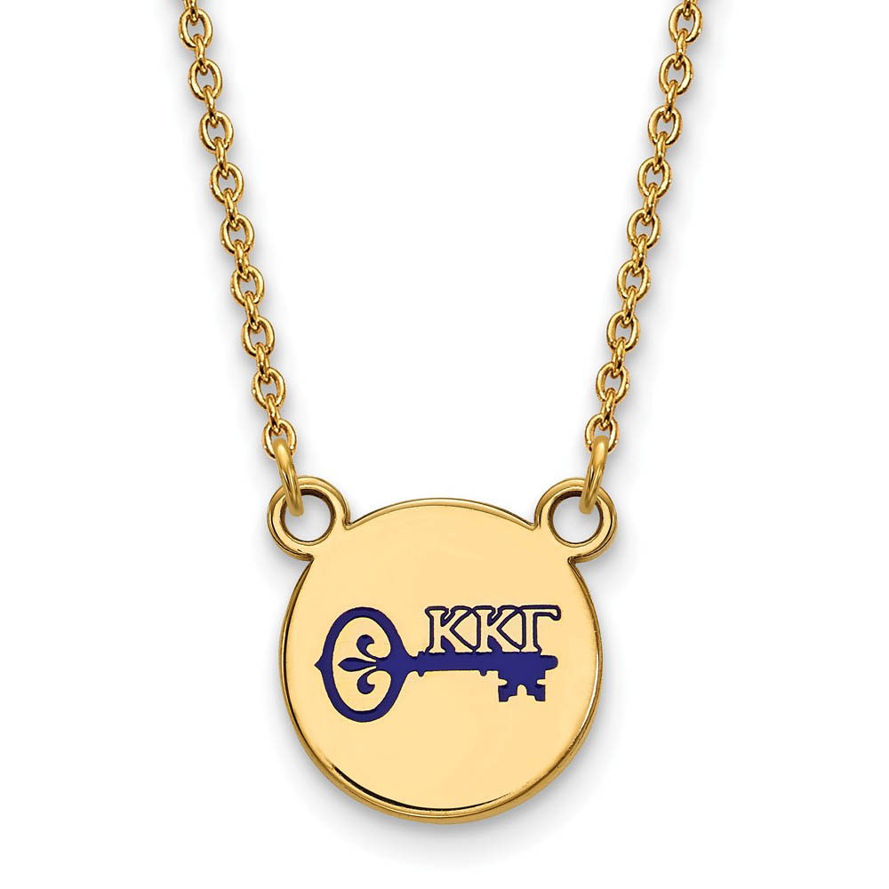 14K Plated Silver Kappa Kappa Gamma Enamel Necklace
