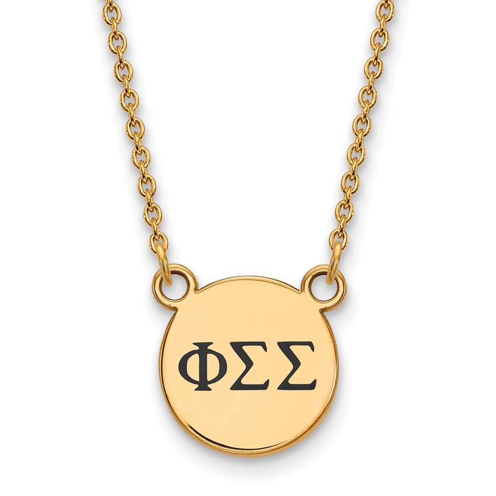 14K Plated Silver Phi Sigma Sigma Enamel Greek Letters Necklace