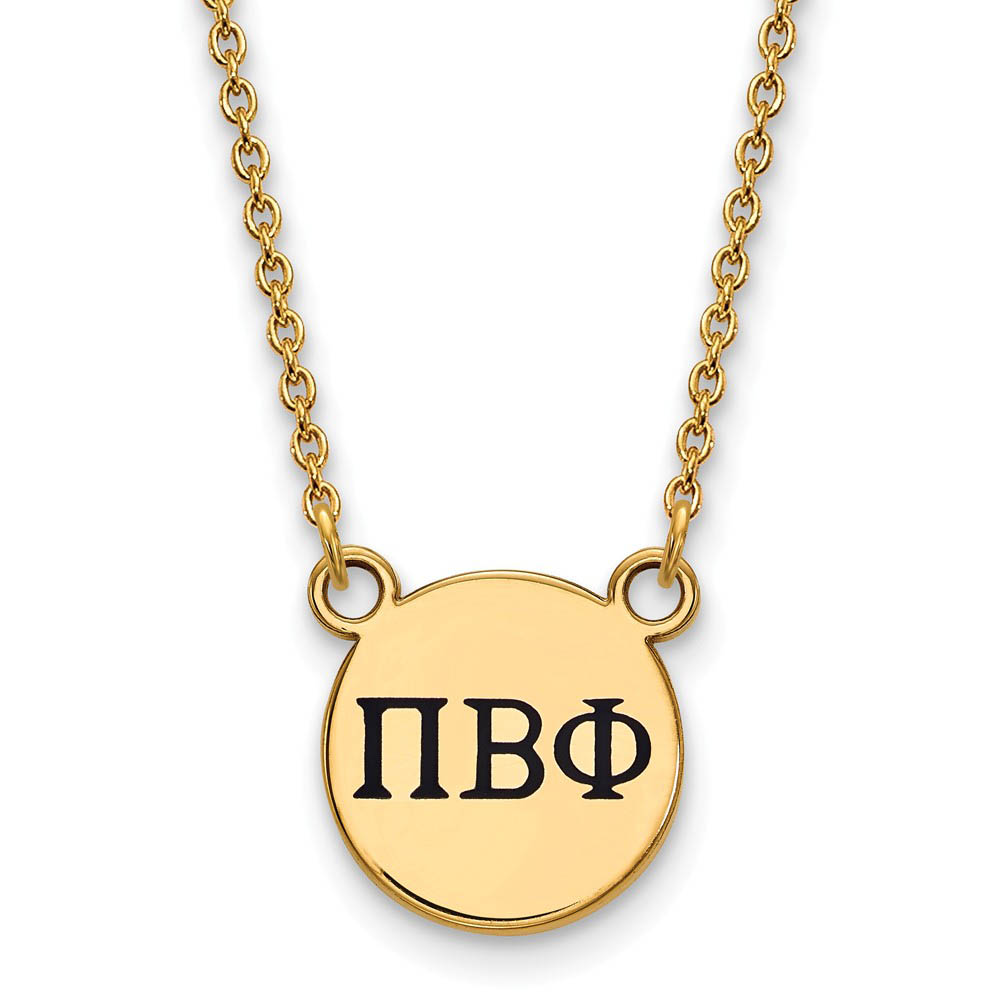 14K Plated Silver Pi Beta Phi Enamel Greek Letters Necklace