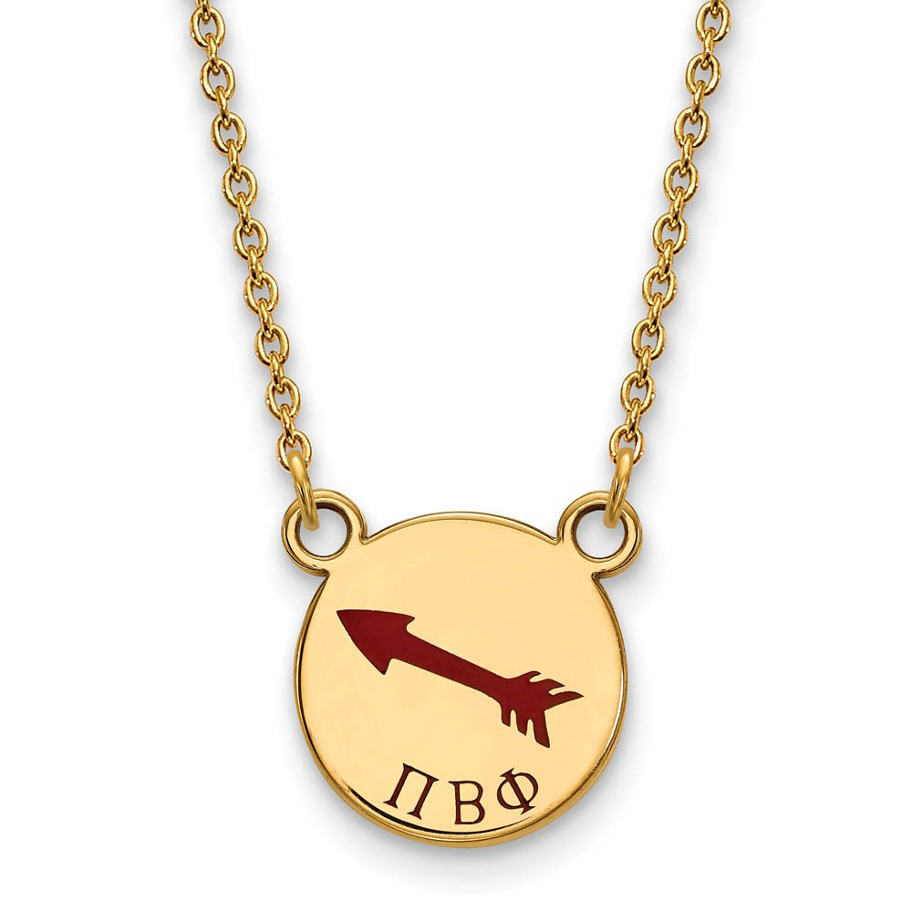 14K Plated Silver Pi Beta Phi Enamel Necklace