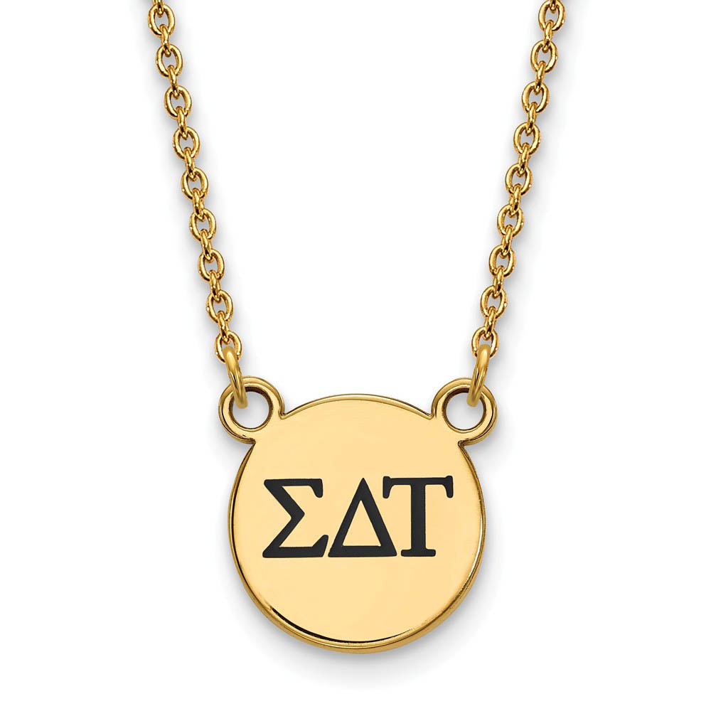 14K Plated Silver Sigma Delta Tau Enamel Greek Letters Necklace