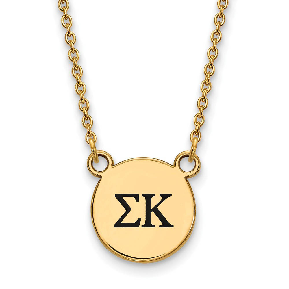 14K Plated Silver Sigma Kappa Enamel Greek Letters Necklace