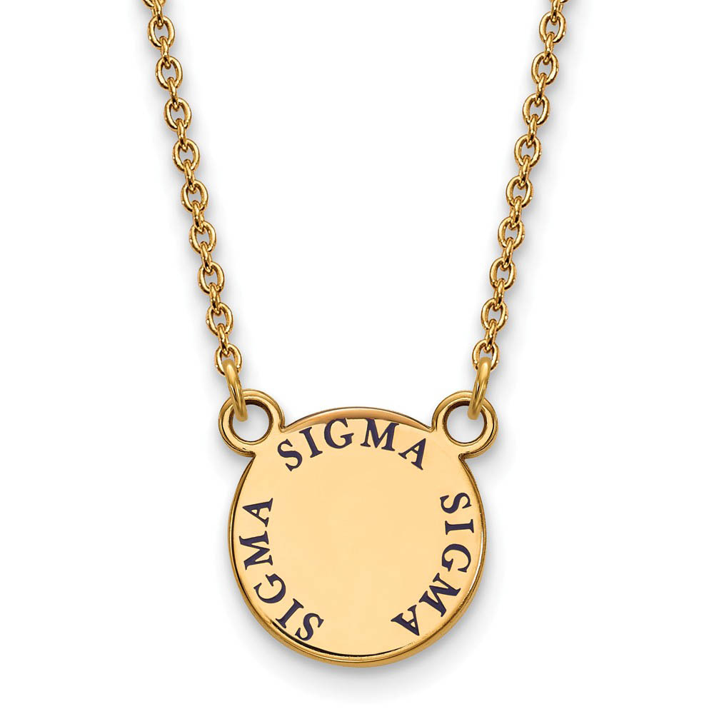14K Plated Silver Sigma Sigma Sigma Blue Enamel Necklace