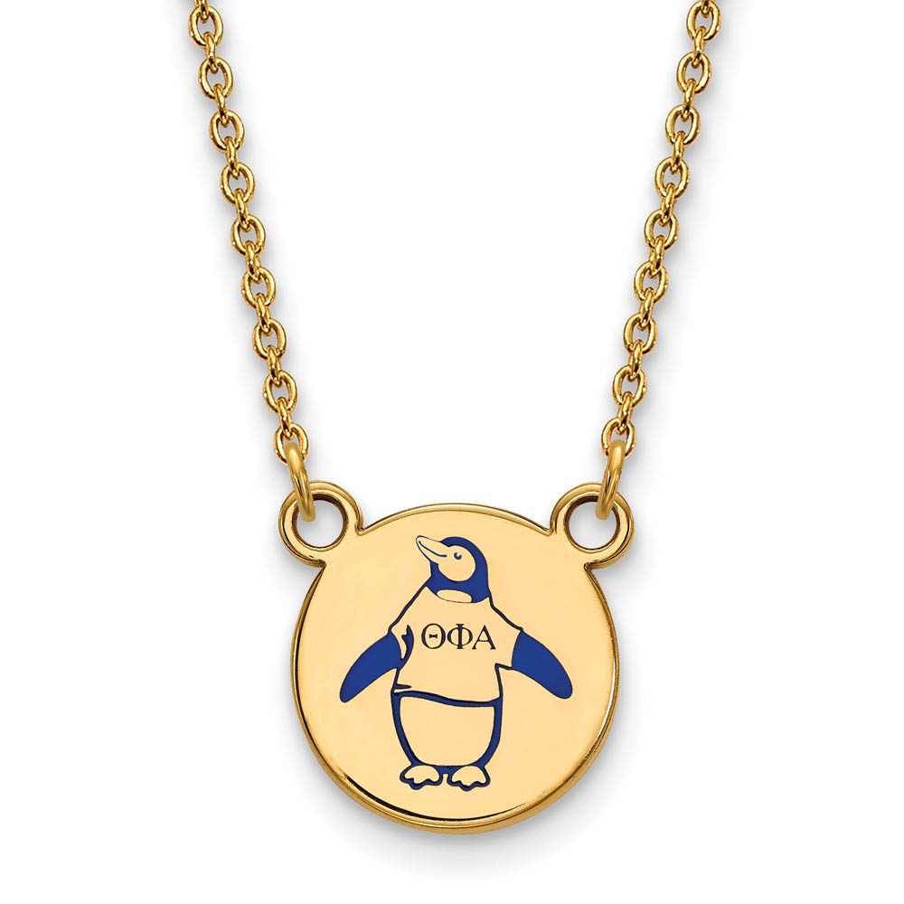14K Plated Silver Theta Phi Alpha Enamel Necklace