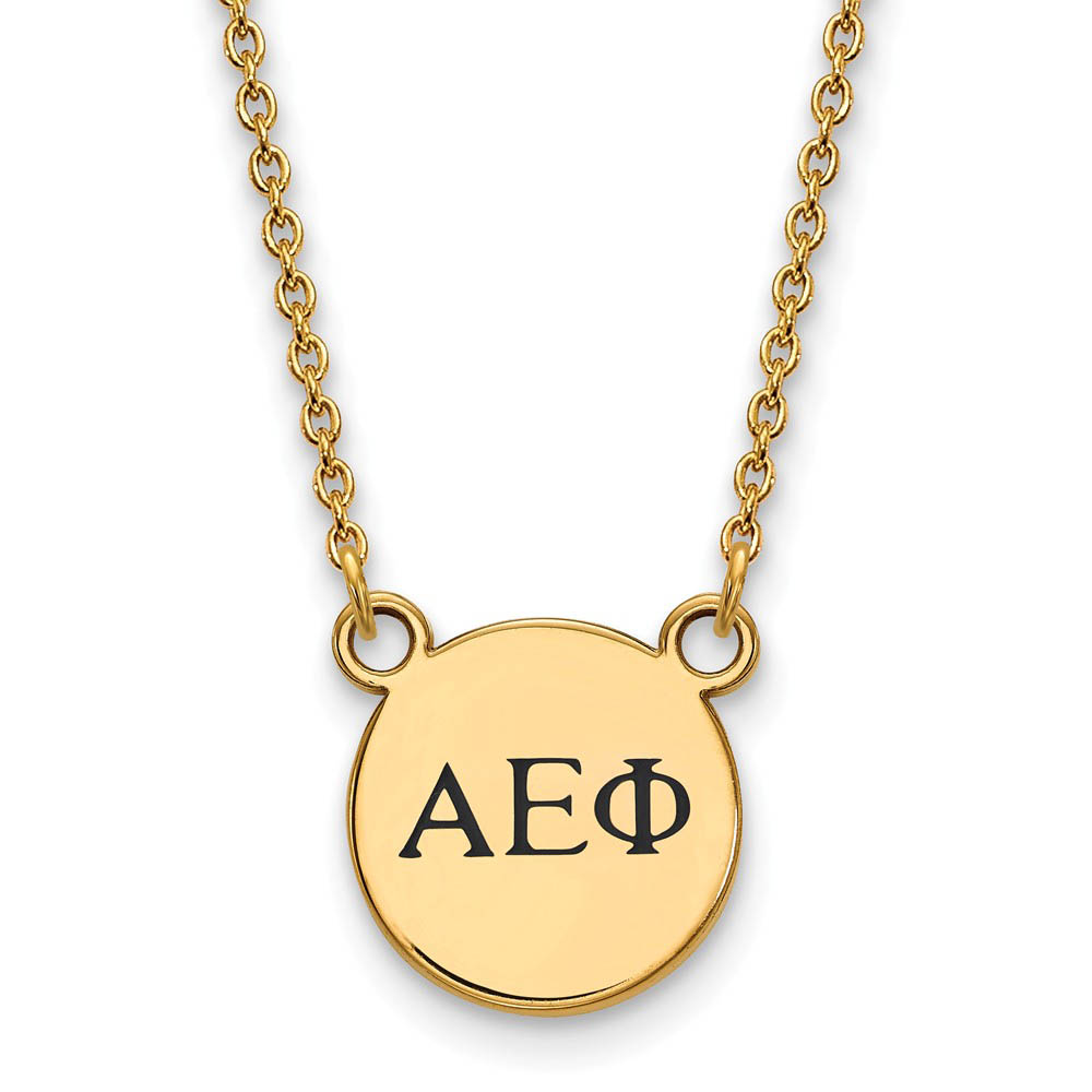 14K Plated Silver Alpha Epsilon Phi (Tiny) Enamel Greek Necklace