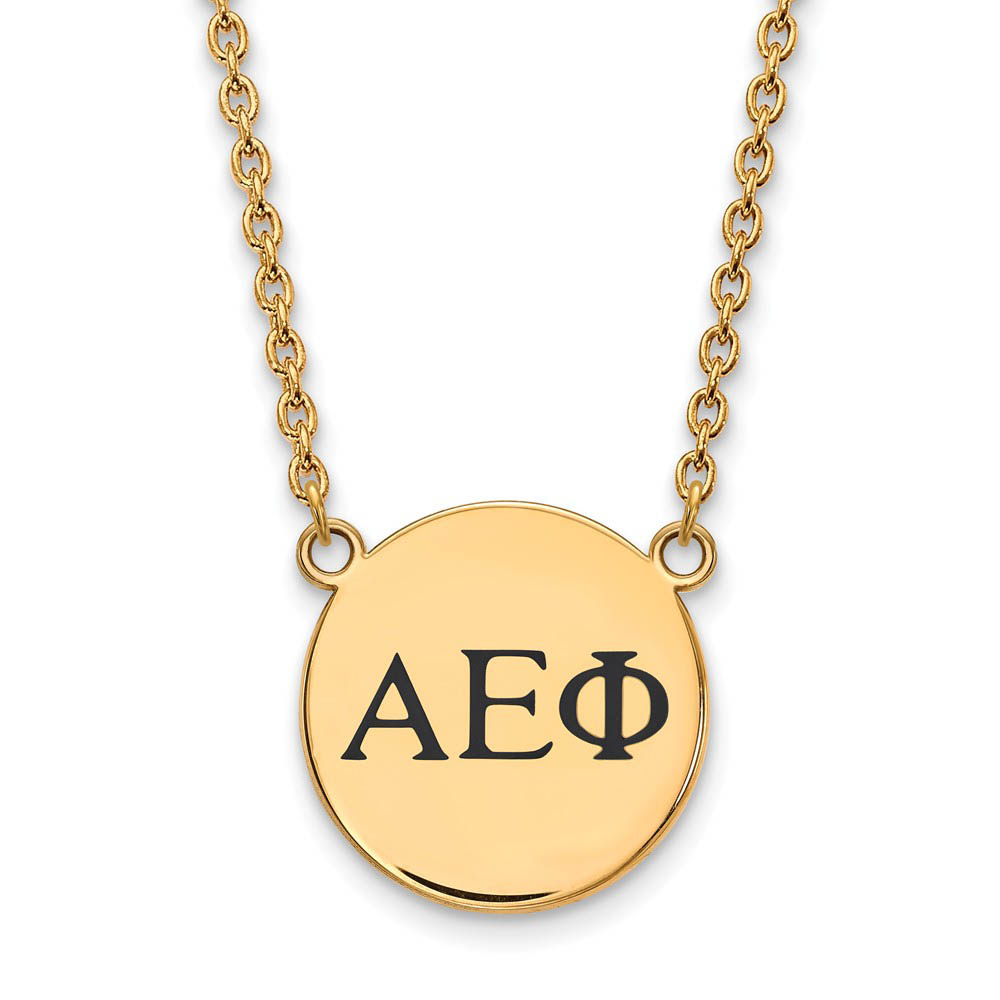 14K Plated Silver Alpha Epsilon Phi Enamel Greek Necklace