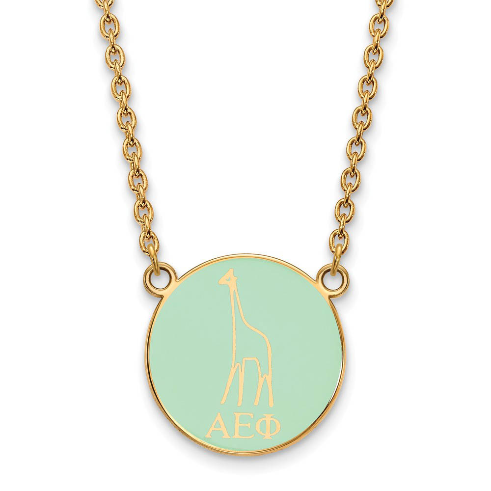 14K Plated Silver Alpha Epsilon Phi Enamel Necklace