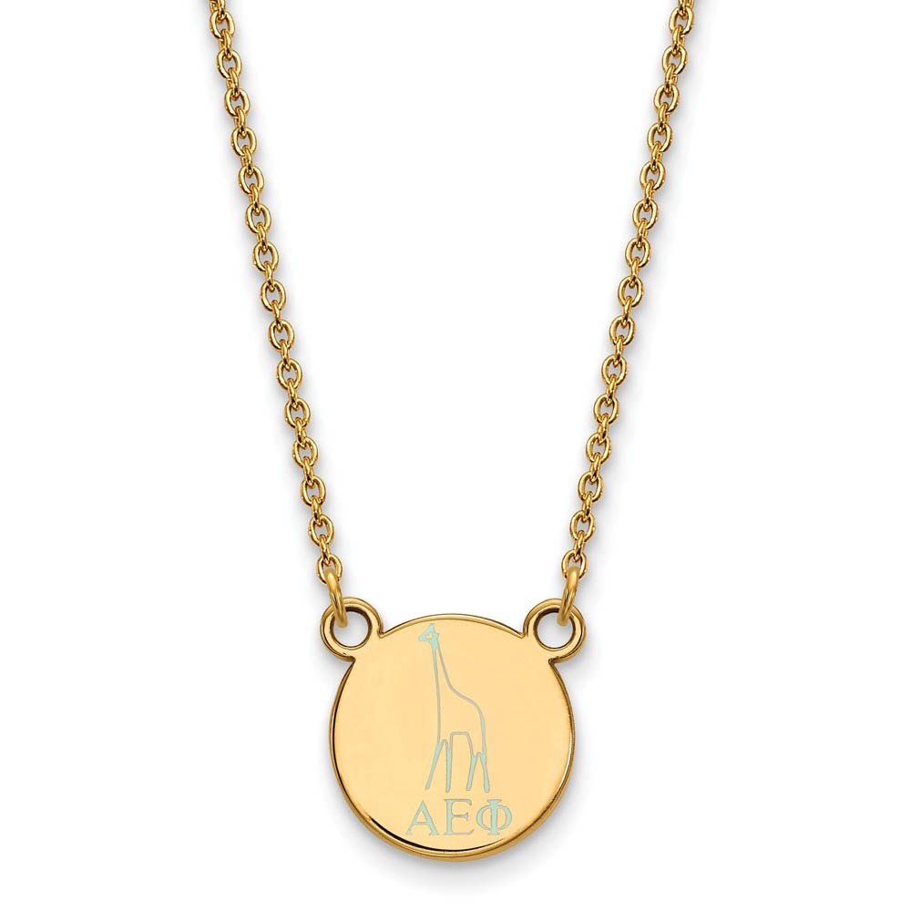 14K Plated Silver Alpha Epsilon Phi (Tiny) Enamel Necklace