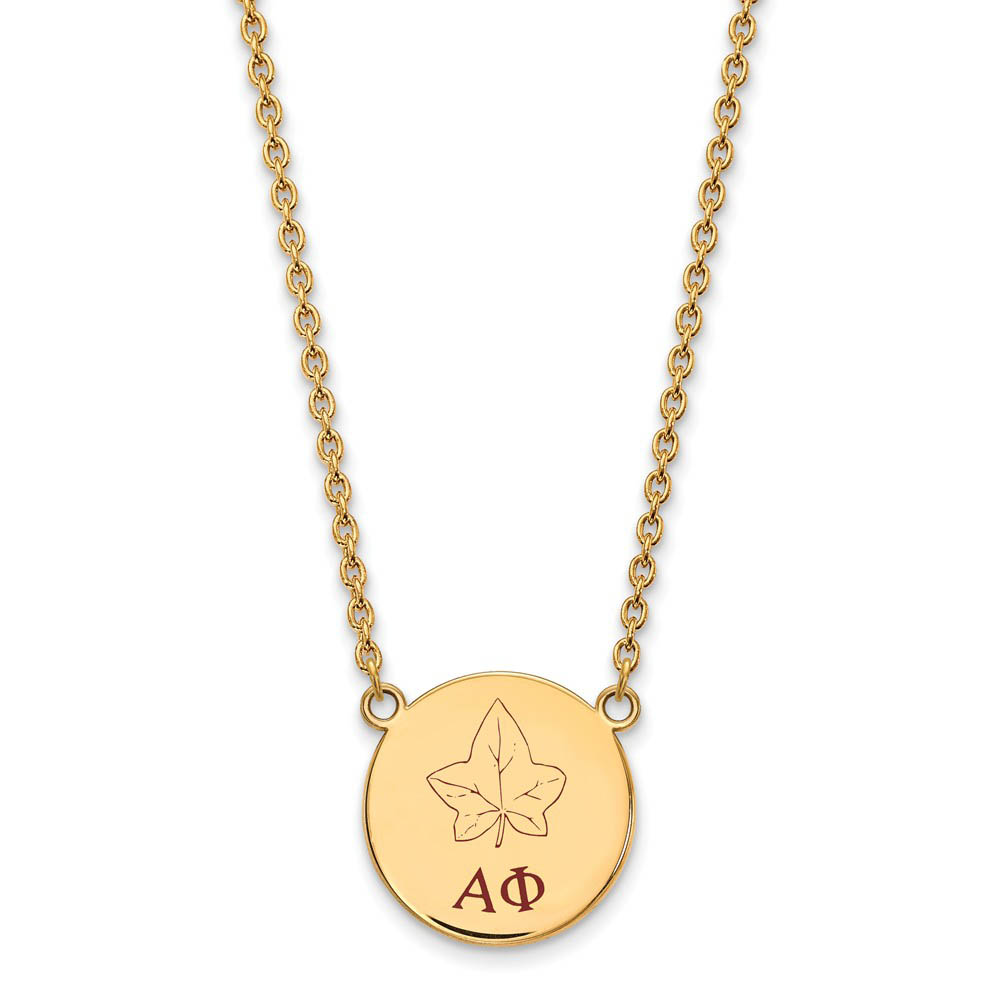 14K Plated Silver Alpha Phi Enamel Necklace