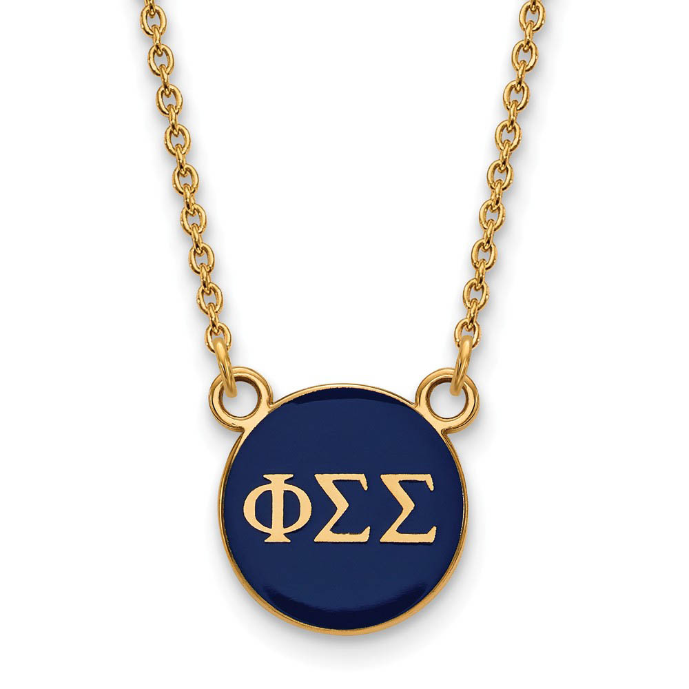 14K Plated Silver Phi Sigma Sigma Enamel Necklace