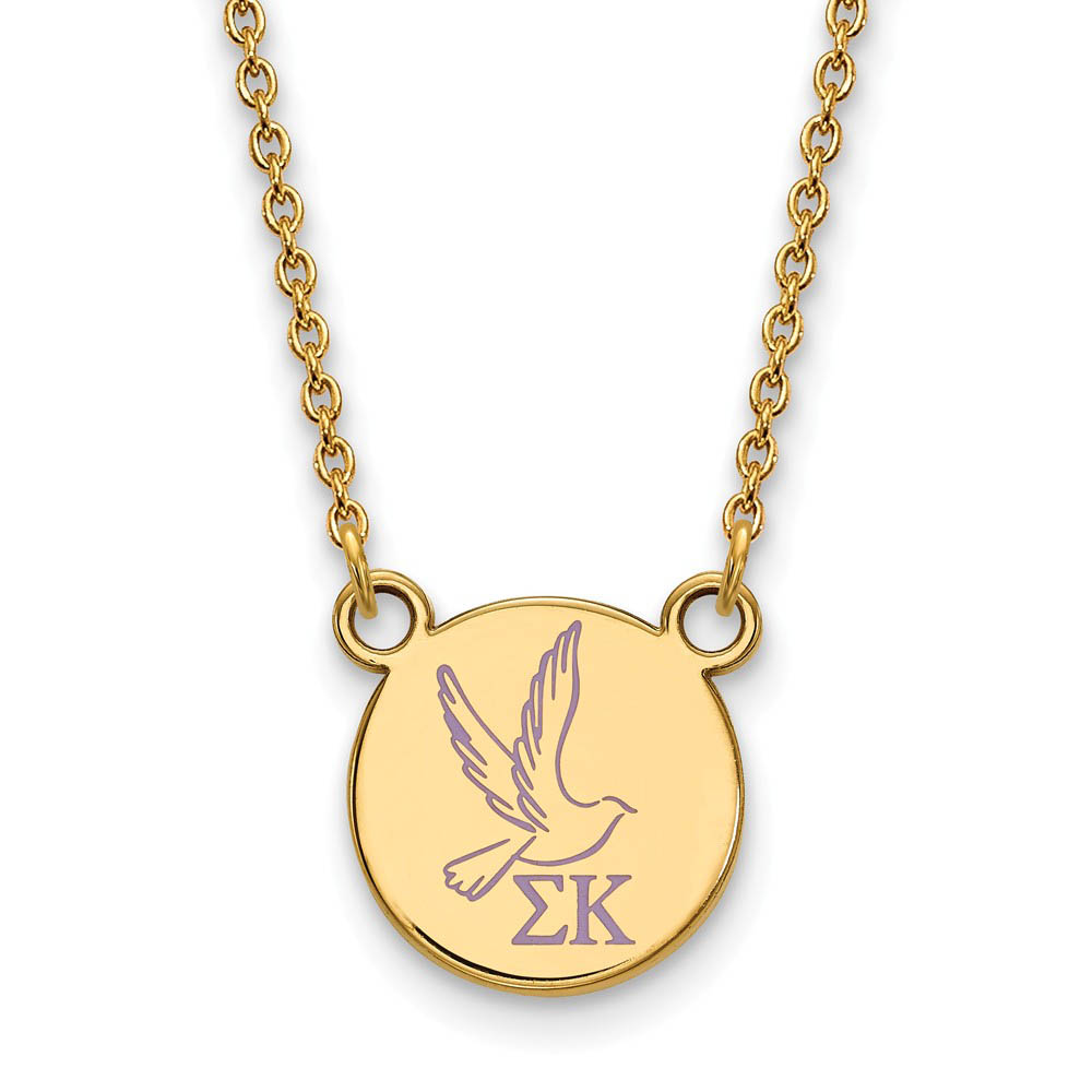 14K Plated Silver Sigma Kappa Enamel Necklace