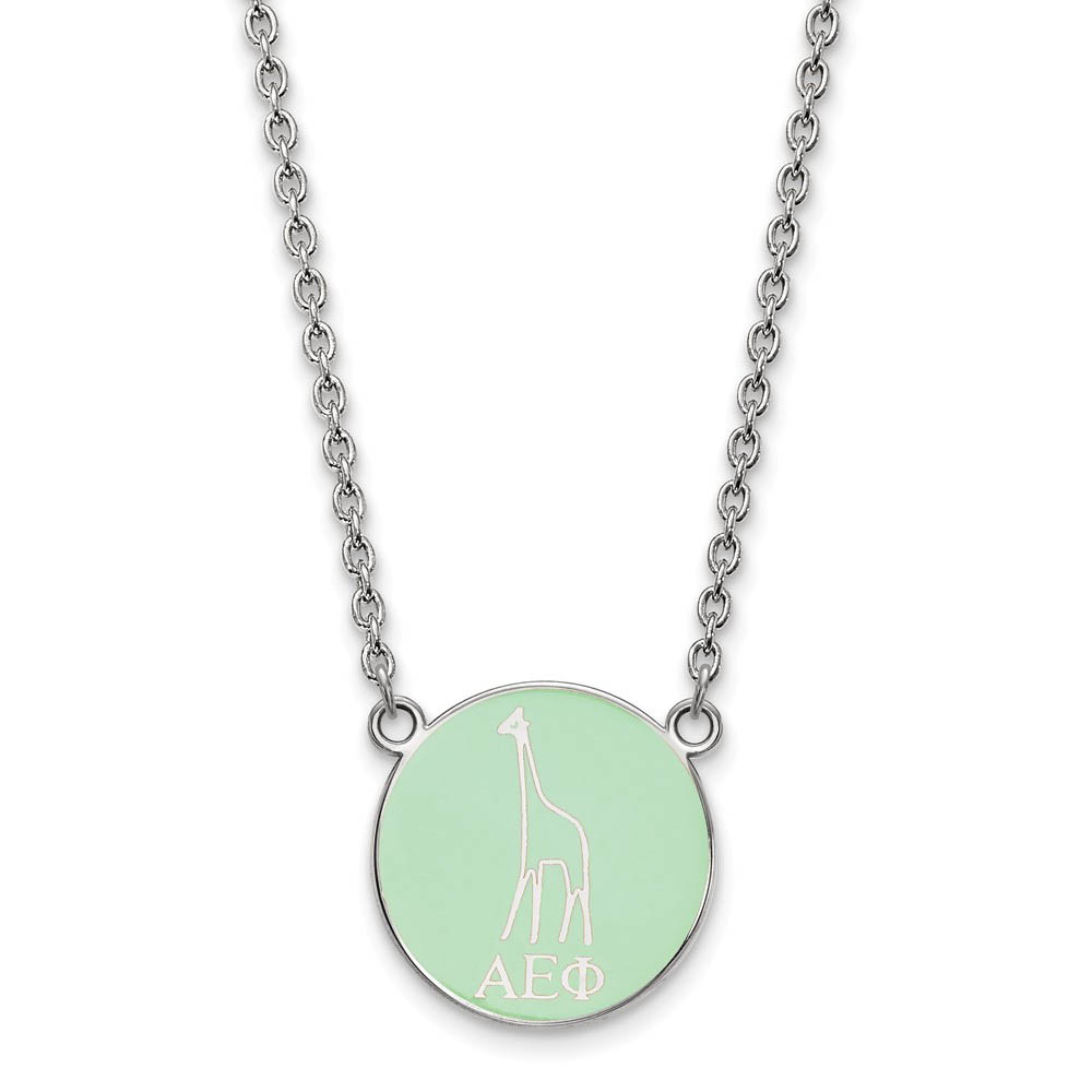 Sterling Silver Alpha Epsilon Phi Enamel Necklace