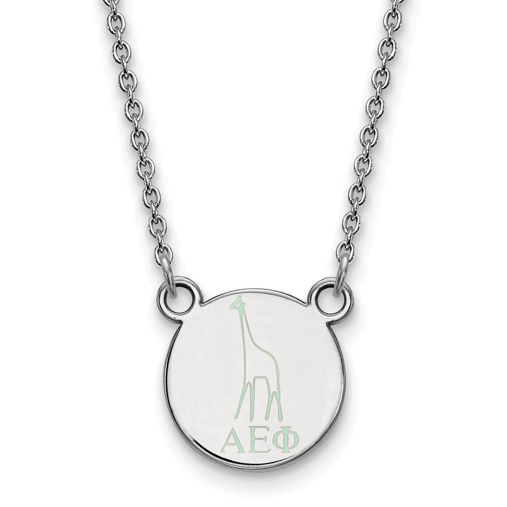 Sterling Silver Alpha Epsilon Phi (Tiny) Enamel Necklace