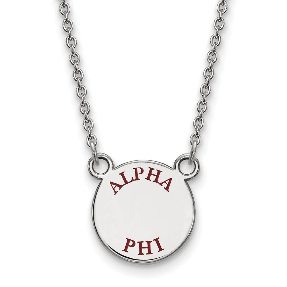 Sterling Silver Alpha Phi Enamel Greek Letters Necklace
