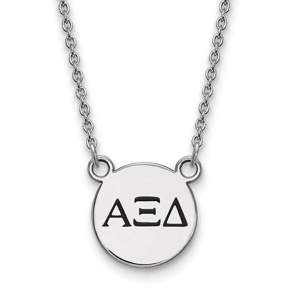 Sterling Silver Alpha Xi Delta Enamel Greek Letters Necklace