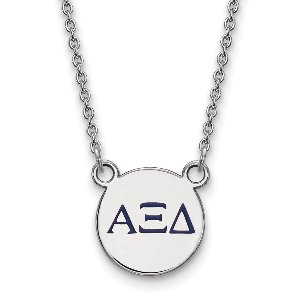Sterling Silver Alpha Xi Delta (Tiny) Enamel Necklace