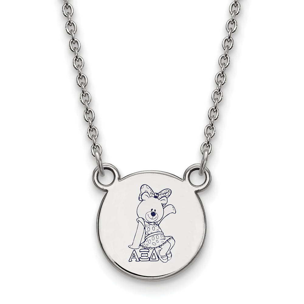 Sterling Silver Alpha Xi Delta Enamel Necklace