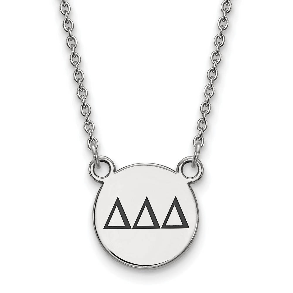 Sterling Silver Delta Delta Delta Enamel Greek Letters Necklace