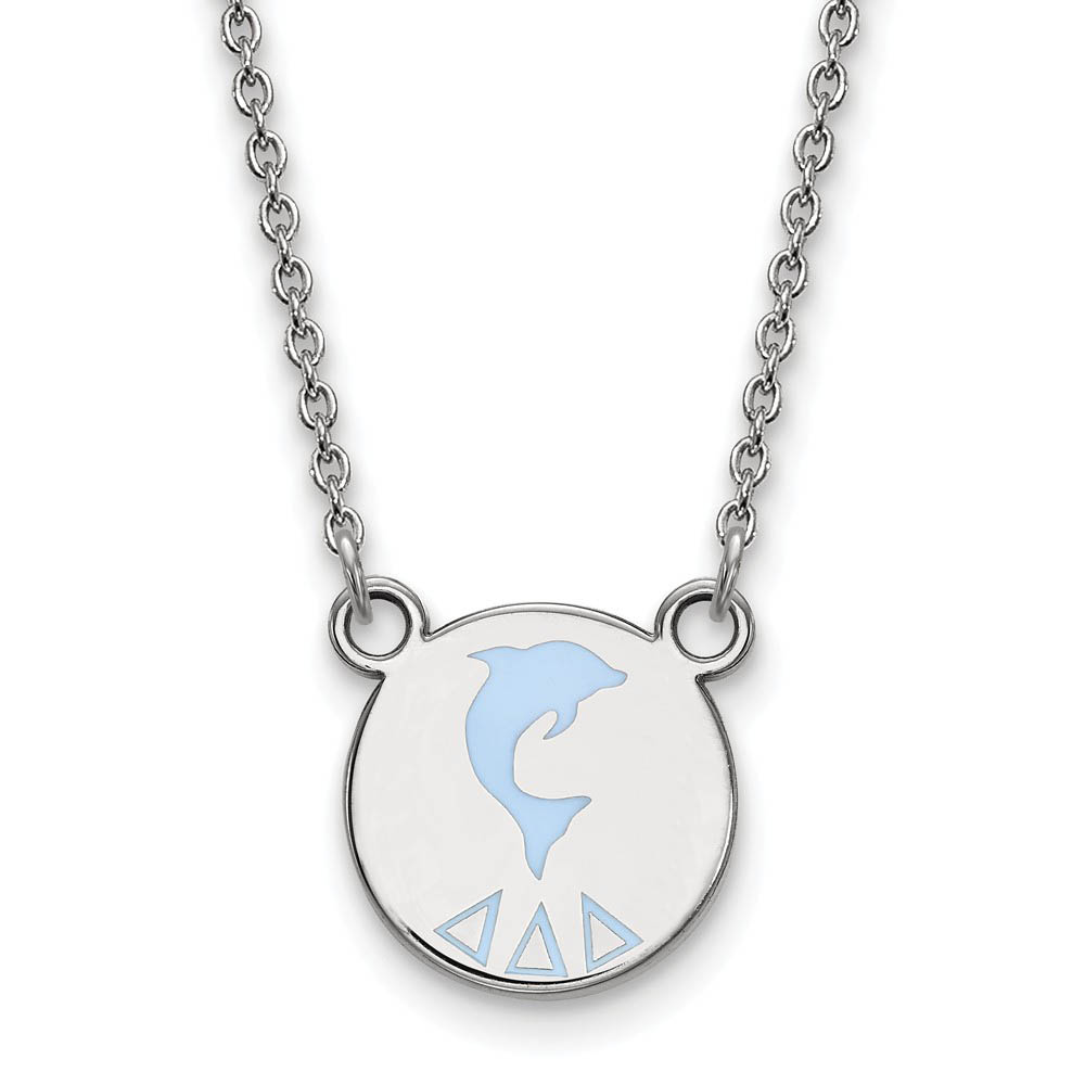 Sterling Silver Delta Delta Delta Enamel Necklace