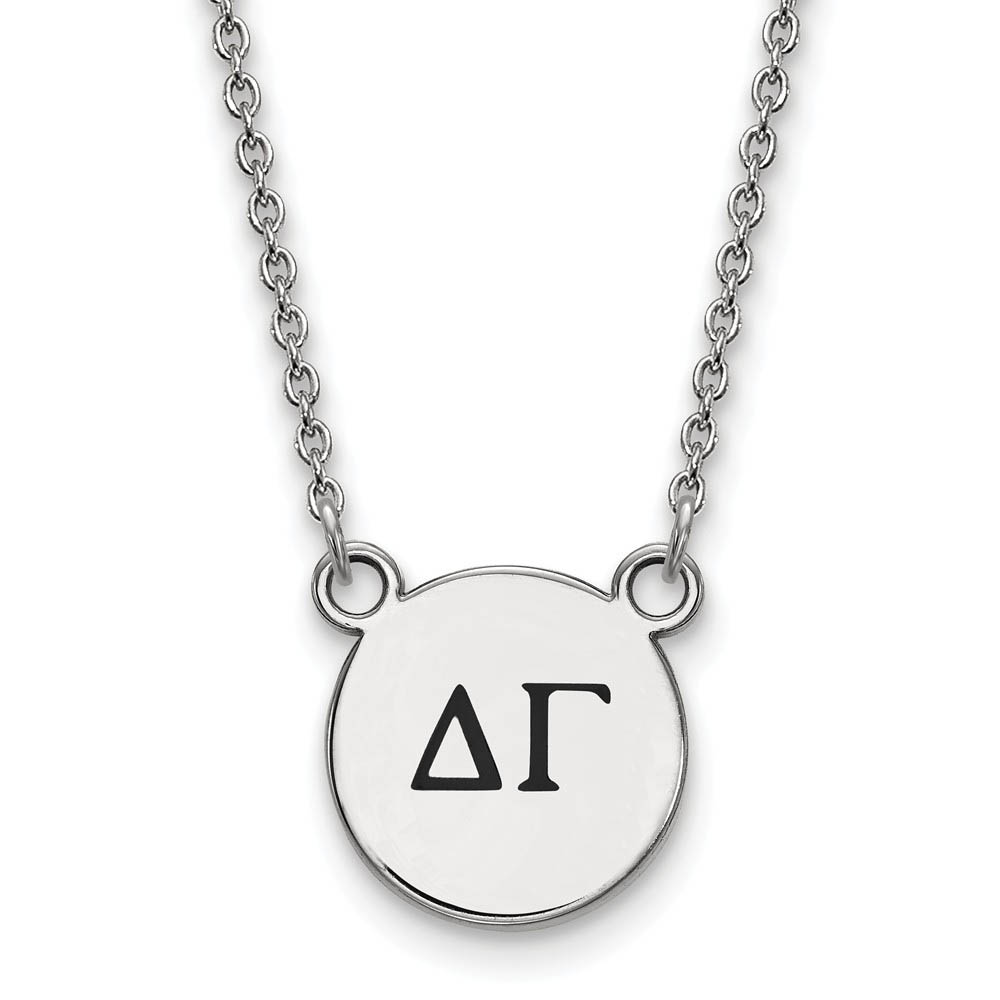 Sterling Silver Delta Gamma Enamel Greek Letters Necklace