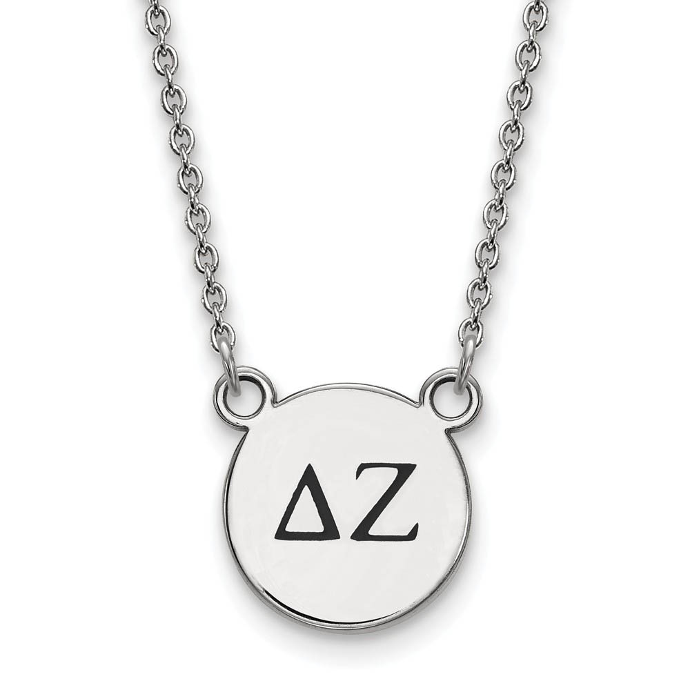 Sterling Silver Delta Zeta Enamel Greek Letters Necklace