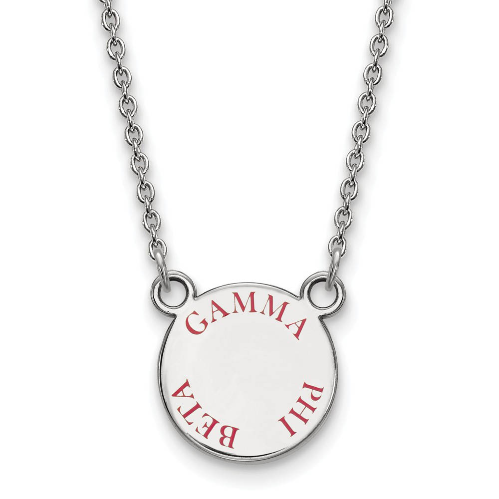 Sterling Silver Gamma Phi Beta Red Enamel Necklace