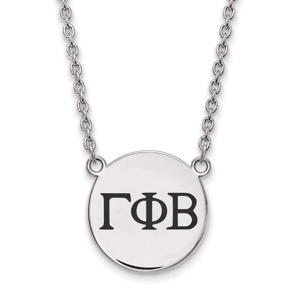 Sterling Silver Gamma Phi Beta Enamel Greek Letters Necklace