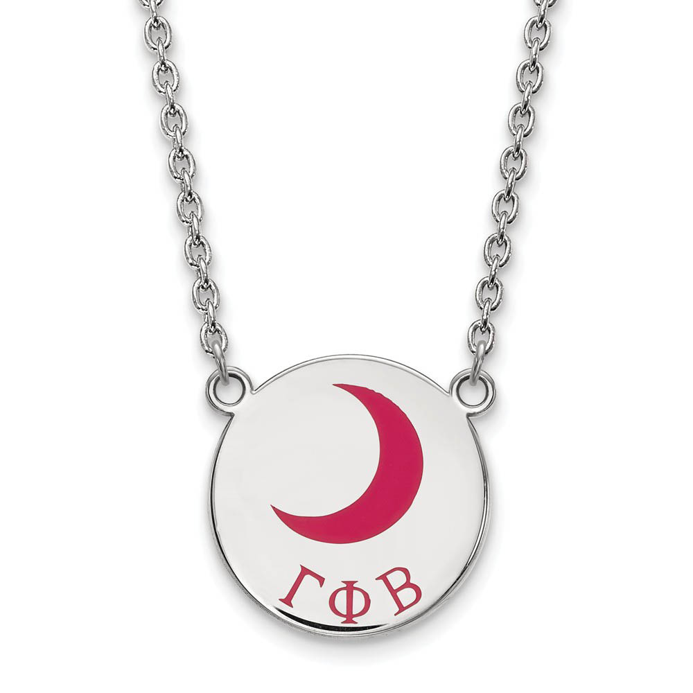 Sterling Silver Gamma Phi Beta Enamel Necklace