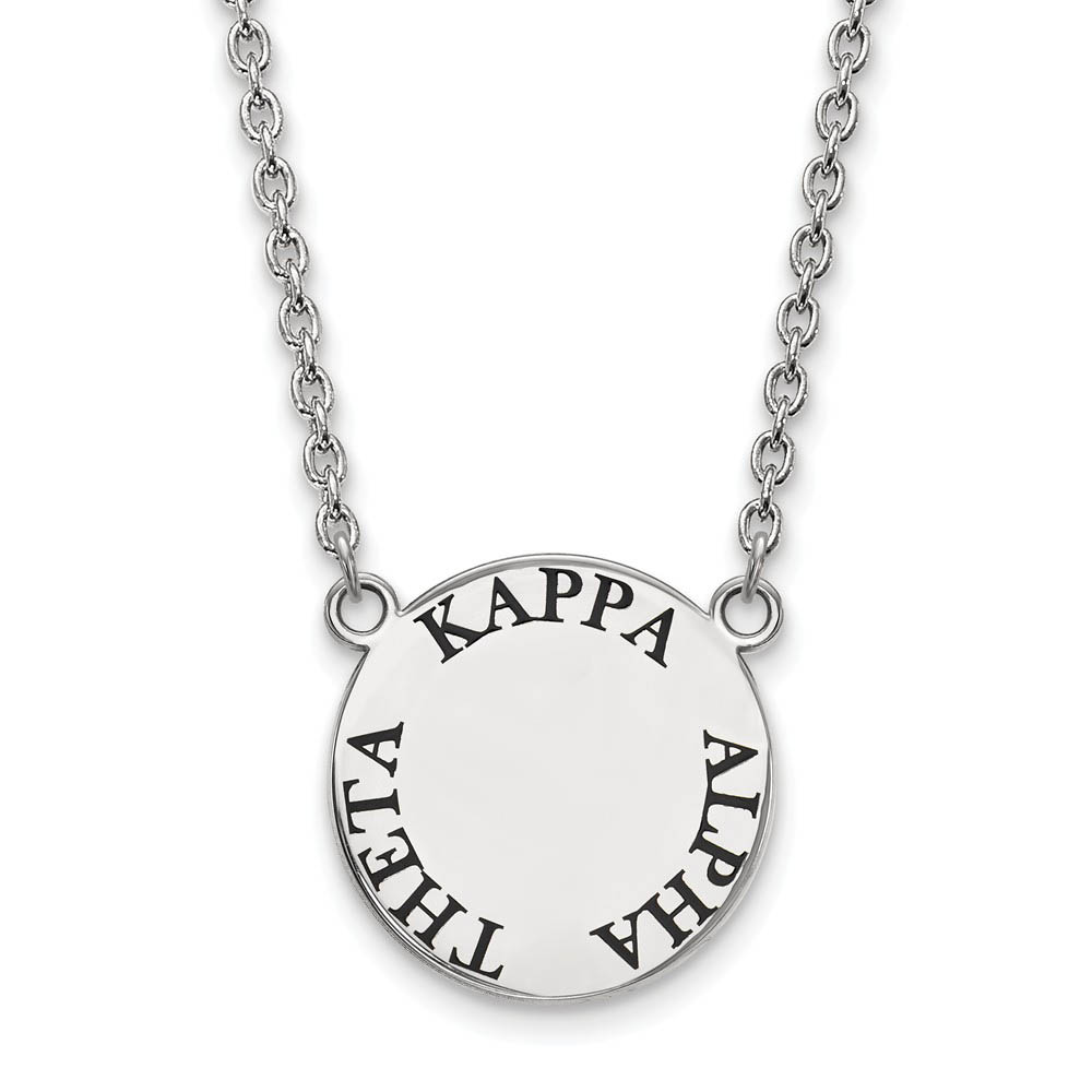 Sterling Silver Kappa Alpha Theta Black Enamel Necklace