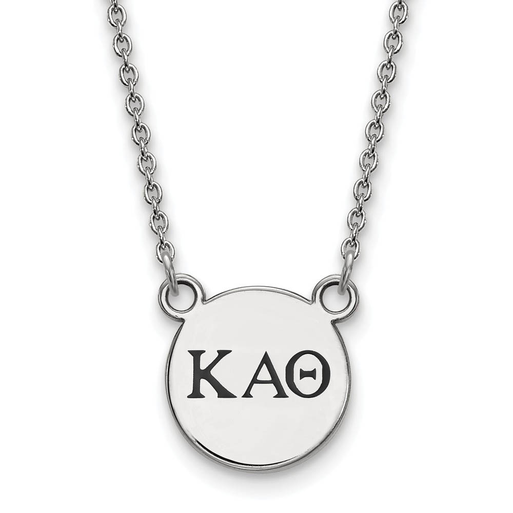 Sterling Silver Kappa Alpha Theta Enamel Greek Letters Necklace
