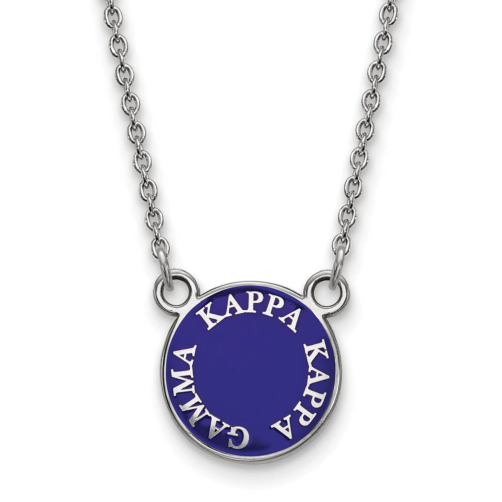 Sterling Silver Kappa Kappa Gamma Enamel Disc Necklace