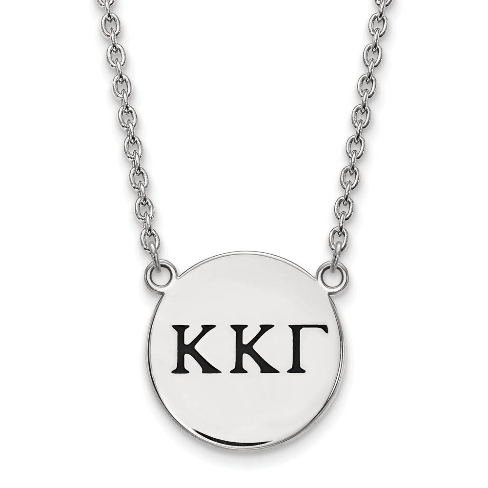 Sterling Silver Kappa Kappa Gamma Enamel Greek Letters Necklace