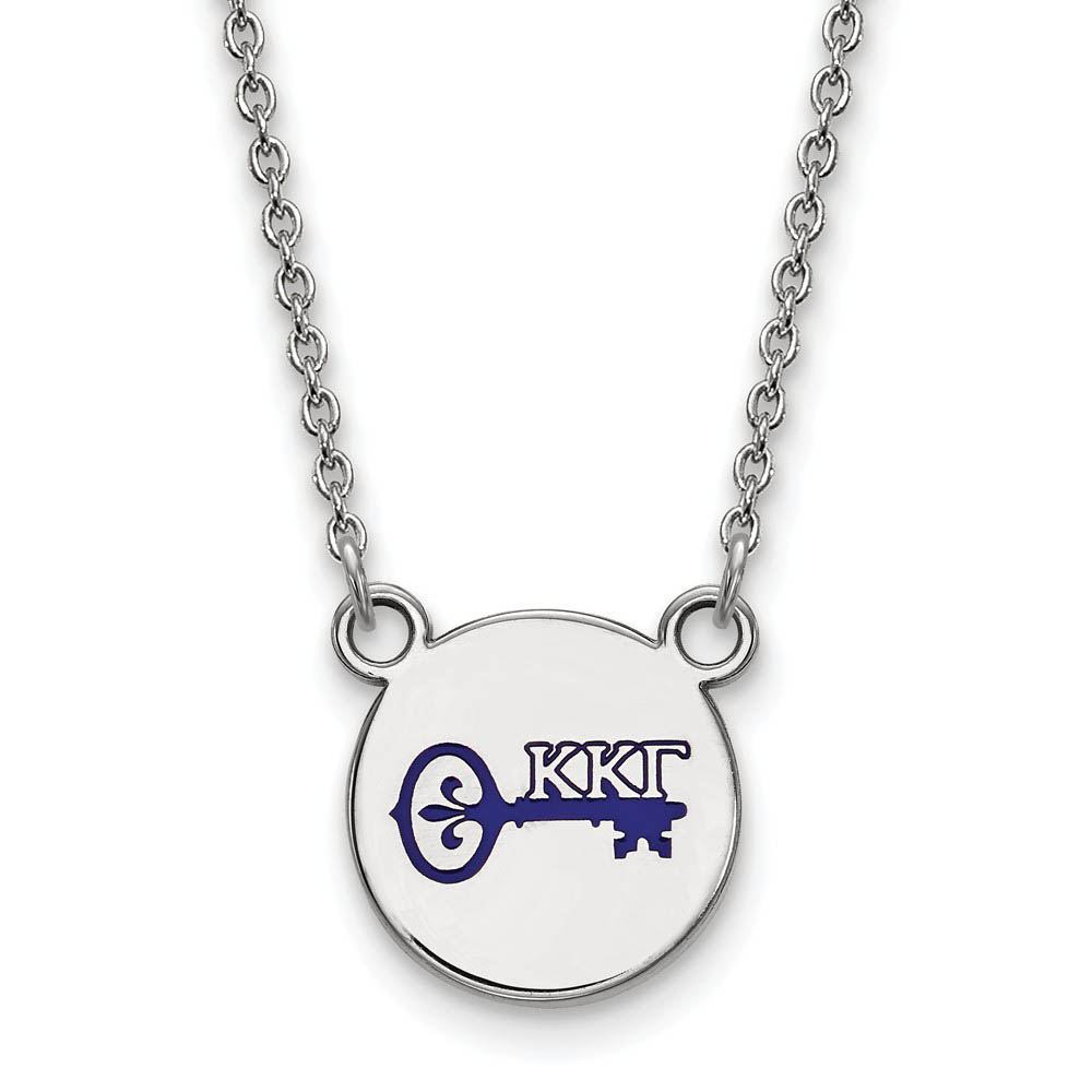 Sterling Silver Kappa Kappa Gamma Enamel Necklace